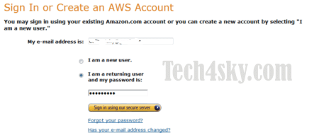 amazon s3 signup and login