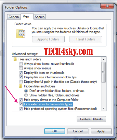 How-To Configure Windows 7 to Show File Extensions