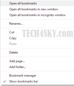 Open all Google chrome bookmarked tab