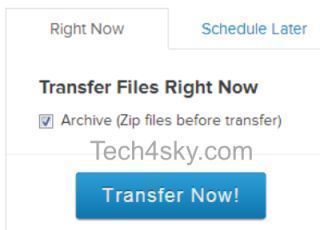 Transfer files as archive(.zip) - mover.io