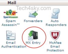 cPanel MX Entry link