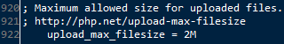 upload_max_filesize php.ini code