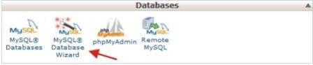 MySQL database wizard - cPanel