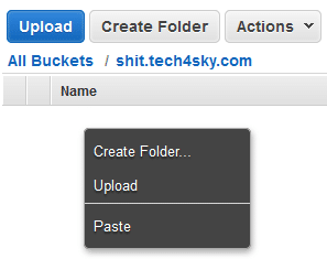 Paste file to S3 bucket