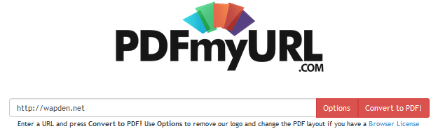 PDFmyURL.com - Convert any URL or webpage to PDF online.