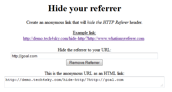 Hide HTTP Referer Header Script