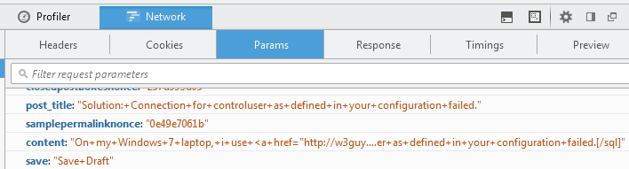"Inspect element" inspecting an HTTP request and response