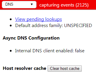 Clear DNS cache chrome