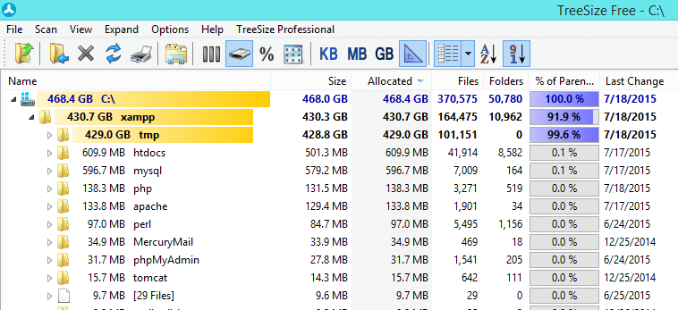 Folder eating up my local drive disk space
