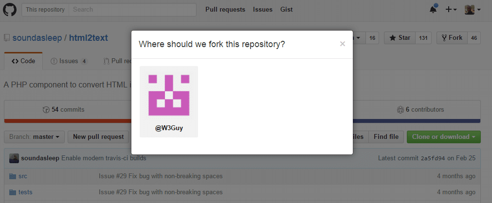Forking GitHub repository