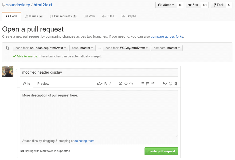 Submit pull request