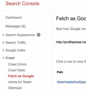 Fetch as Google - Google search console